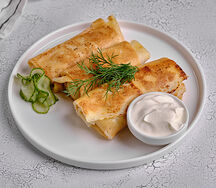 Блины с курицей и грибами