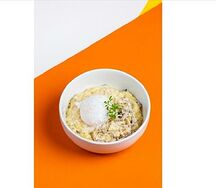 Пшенная каша с пармезаном и вешенками