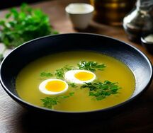 Бульон куриный с яйцом