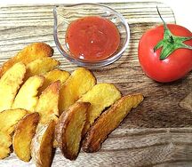 Картофель дольками во фритюре