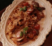 Паста с курицей и грибами