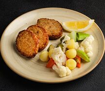 Котлеты Фиш с паровыми овощами