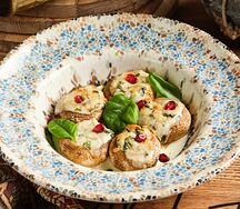 Запеченные шляпки шампиньонов