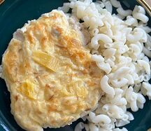 Куриная отбивная и макароны