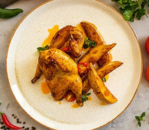 Цыпленок табака с картофелем