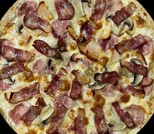 Пицца мясная с грибами