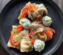 Блины с лососем