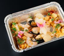 Морепродукты фламбе