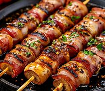 Шампиньоны в беконе Барбекю-шашлыкю