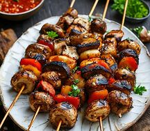 Шампиньоны Барбекю-шашлыкю