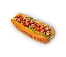 Хот-дог с мясом гриль (курица)