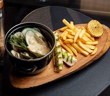  Голубые мидии в соусе