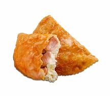 Чебурек с красной рыбой и творожным сыром