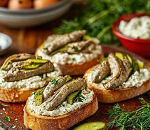 Бутерброды со шпротами 