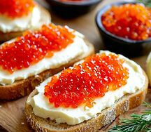 Бутерброды с красной икрой 