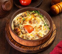 Запечённые шампиньоны с мясом