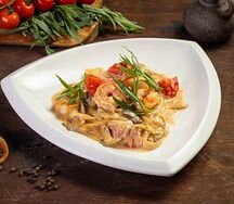 Палтус в соусе из креветок и тархуна