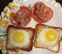 Яичница с беконом на двоих 