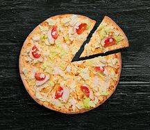 Пицца Цезарь на тонком тесте 43 см