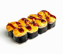 Запеченный с тигровой креветкой и угрем