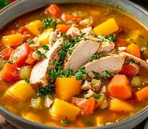 Суп овощной с филе индейки 