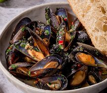 Мидии в белом вине