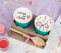 Бенто-торт в стакане Лапка об лапку