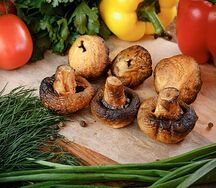 Жареные шампиньоны на мангале