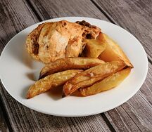 Курица жареная с картофелем по-деревенски