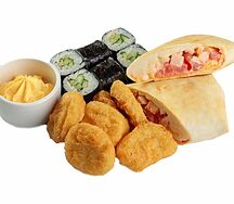 Апстер и наггетсы и ролл с огурцом