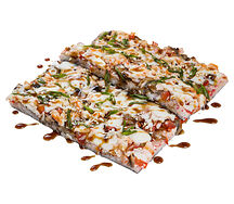 Японская пицца с креветкой