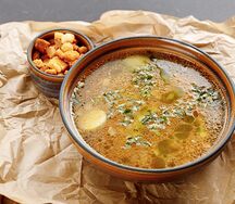 Куриный суп с птитимом и цыпленком