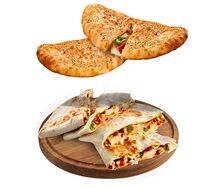 2 кальцоне и 2 кесадильи