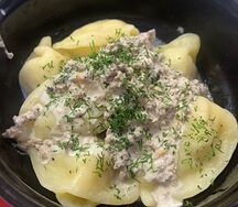 Вареники с картофелем и беконом