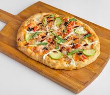 Пицца с креветками и цукини