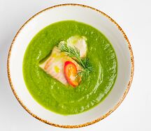 Крем-суп из шпината с филе тилапии