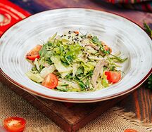 Салат с языком и ореховым соусом