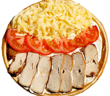 Закрытая пицца со свининой