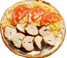 Закрытая пицца с курицей