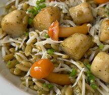 Паста орзо с гребешками
