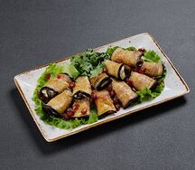 Баклажаны с орехами и кинзой