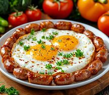 Яичница с сосисками