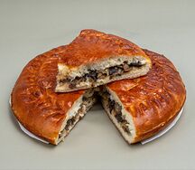 Пирог с грибами с капустой