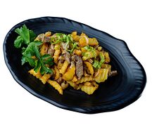 Жарёха с мясом и грибами