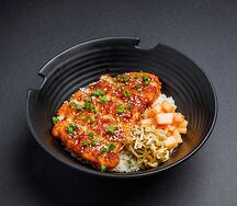 Курица Кацу с соусом терияки и паровым рисом