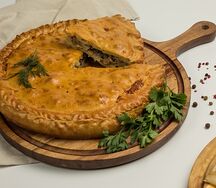 Пирог с курицей и грибами 
