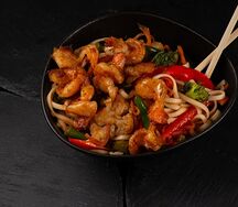Пшеничная лапша с креветкой 