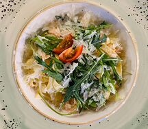 Паста с сёмгой и рукколой