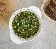 Окрошка с колбасой