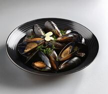 Мидии с чесноком